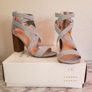 LC Lauren Conrad Blue Aventurine Sandal Heels